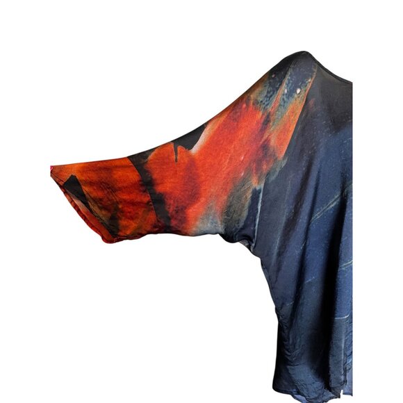 Biya Johnny Was 100% Silk Tunic Blouse Top Dress S Oversized Boho Artwear - Picture 7 of 11